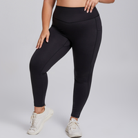 Leggings de yoga taille haute personnalisés avec logo, grandes tailles, poches latérales, séchage rapide, écologiques pour femmes, idéaux pour la gym, le fitness et la course à pied