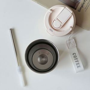 Wholesale Business Gifts Summer Outdoor Portable Vacuum Insulated Tumbler Mugs <b>Rope</b> Double Straw Travel Stainless Steel <b>Light</b> - Product Image 1