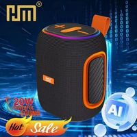 Enceinte portable HM878 AI à commande vocale intelligente pour Bluetooth 5.3, 20W de basses, 1800mAh, avec lumière LED RGB, design en plastique, lecteur, vente en gros