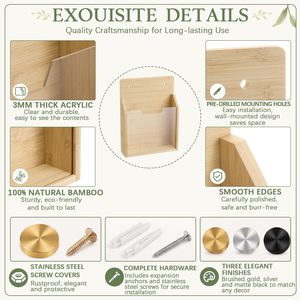 Wooden <b>File</b> <b>Storage</b> Rack Rectangle Wall Mounted Office Desk Organizer Document Holder Country Style - Product Image 3