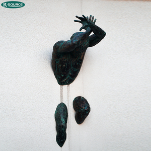 Tượng Điêu Khắc Nghệ Thuật Bằng Kim Loại Trừu Tượng, Tượng Treo Tường Bằng Đồng Cỡ Lớn - Product Image 5