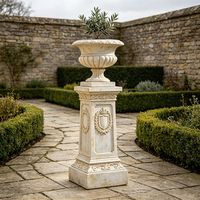Support de pot de fleurs en résine fait main et peint à la main, style colonne romaine, piédestal européen vintage, urne, pot de fleurs, décoration d'intérieur