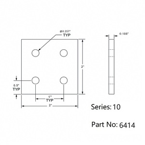 Kích thước phân đoạn CNC RoHS 4 lỗ 4 Lỗ-tấm phẳng vuông cho dây chuyền sản xuất #6414 - Product Image 3