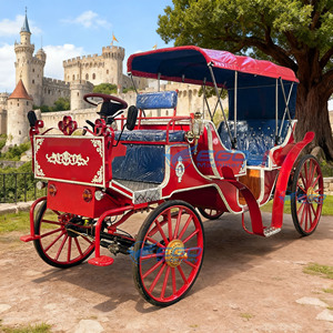 Calèche de luxe à deux rangées de sièges pour visites touristiques, calèche électrique historique pour mariages, transport spécial à vendre - Product Image 4