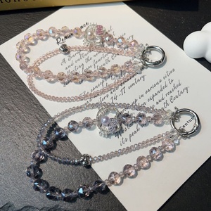 Nouvelle chaîne de téléphone pour filles, tendance, avec perles de cristal, diamants, chat KT, perles, mignonne, avec breloques, bracelet, porte-clés, accessoire - Product Image 2