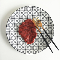 Vente en gros assiette à dîner élégante en céramique porcelaine motif léopard