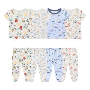 Estivo ragazzo traspirante in cotone Bamboo <span class=keywords><strong>pigiama</strong></span> Pullover a manica corta antibatterico abbigliamento per la casa Set di abbigliamento del sud-est asiatico - Product Image 2