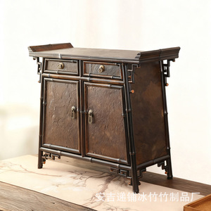 Mueble de Bambú para Té con Cajones, Estilo Antiguo, Caja de Almacenamiento de Bambú Lacado para Juego de Té, Mueble de Mesa - Product Image 2