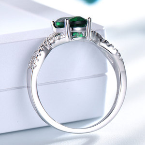 Anillos de Plata de Ley 925 con Circonita Esmeralda, Joyería de Moda, Anillos de Alta Joyería para Mujer - Product Image 3