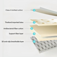 Matelas en latex de luxe anti-acariens et antibactérien, taille lit simple et lit double