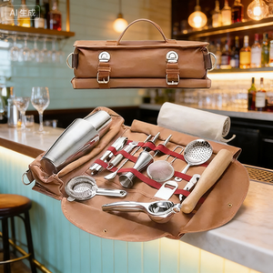 Juego de coctelera de alta cantidad, 17 Uds., coctelera Boston con bolsa, kit de barman de acero inoxidable, precio de <span class=keywords><strong>ganga</strong></span>, accesorios de herramientas de barra - Product Image 1