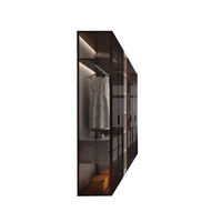 Armoire sur mesure en verre transparent teinté moderne avec structure métallique, design Inde, pour chambre, hôtel, villa, salon, mobilier de maison