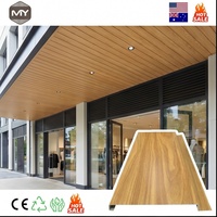 Rejilla de Techo Exterior de Aleación de Aluminio con Textura de Madera Sintética, Tamaño Personalizado, Diseño Ventilado, Resistente al Fuego y a la Intemperie, Sin Costuras, para Hoteles y Gimnasios