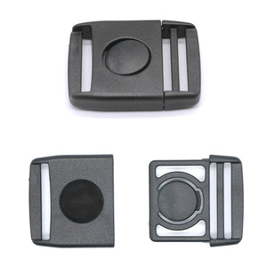 Black 25Mm Side Release Buckle For Bags Durable Plastic Adjustable Buckle With Round <b>Button</b> Design - Product Image 1
