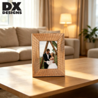 Bingkai Foto MDF DX Designs 4x6 5x7 8x10 Inch dengan Slot Tangan, Warna Coklat Rustic, Bingkai Gambar Kayu, Dapat Diletakkan di Meja, Dapat Dipasang di Dinding, Dekorasi Rumah & Pernikahan