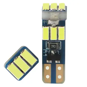 A80 lampu instrumen mobil LED dasbor T5 lampu LED 3014 9SMD DC12V Speedometer Odometer Tachometer lampu indikator dasbor