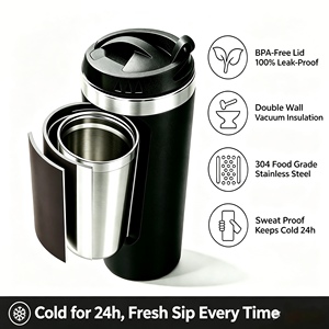 Taza de Café de Viaje Personalizada, de Acero Inoxidable 304 de Grado Alimenticio, Portátil, con Tapa Abatible Antiderrames, Paquete Personalizado - Product Image 4