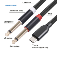 USB-C zu Dual 6,35mm 1/4 Zoll Stereo Splitter Y Kabel 2 in 1 Typ C bis 6,35 MM TS Audio kabel