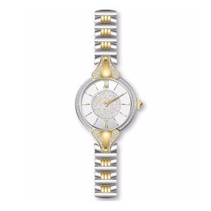 Montre pour femme personnalisée OEM, nouvelle montre ronde de 23 mm avec diamants, boîtier et bracelet en acier inoxydable 316L, montre à quartz japonaise fine pour femmes - Product Image 1