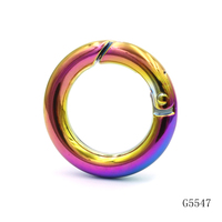 Anneau à ressort en métal PVD arc-en-ciel de qualité supérieure, mousqueton à ressort de 20 mm, anneau à ressort pour porte-clés, accessoires de quincaillerie pour sacs