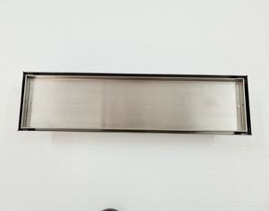 AISI 304 scarico doccia in acciaio inox scarico lineare con 2-in-1Tile inserto pannello lungo rettangolo di scarico del pavimento in bagno balcone - Product Image 3