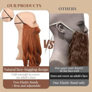 Novità realistiche vichine nane Pre-stile intrecciato capelli sintetici Cosplay e barba finta di Halloween - Product Image 3