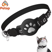 Etiquette d'identification pour animaux de compagnie personnalisable Petop, anti-perte, en silicone, compatible avec Apple Airtag, pour chats et chiens