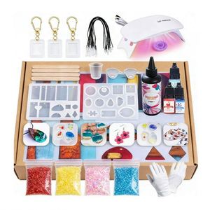 Kit de fabrication de bijoux en résine TOYSRUNNER : accessoires, résine transparente à durcissement rapide, adhésif UV, moules en silicone, fournitures - Product Image 1