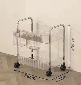 Étagère de rangement LE Cosmetics, étagère de rangement pour salle de bain, étagère de rangement pour collations dans le <span class=keywords><strong>salon</strong></span>, chariot mobile multi-niveaux en acrylique - Product Image 3