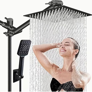 MEYBERT Soffione <span class=keywords><strong>Doccia</strong></span> a Pioggia ad Alta Pressione con Braccio Estensibile e Doccetta, Set <span class=keywords><strong>Doccia</strong></span> Bagno 3 Modalità, Ingrosso Hotel - Product Image 1