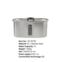 Fontaine à eau automatique carrée en acier inoxydable pour chiens et chats de grande taille, 9L, distributeur d'eau pour animaux de compagnie, bol intérieur avec indicateur de niveau d'eau
