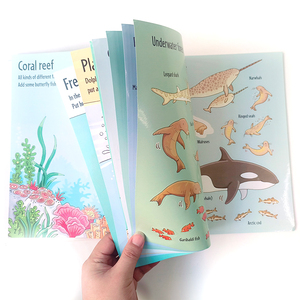 หนังสือเสริมพัฒนาการเด็กเล็ก ชุดของขวัญเด็ก หนังสือสติกเกอร์สร้างสรรค์แบบกำหนดเองสำหรับเด็ก สมุดสติกเกอร์ธีมมหาสมุทร - Product Image 1