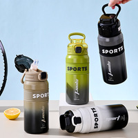 750ml en acier inoxydable gobelet eau chaude fiole à vide pour l'école sport cyclisme isolé bouteille d'eau paille pour l'extérieur