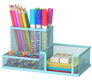 <b>Pen</b> Holder Desk Organizer Office Supplies with 3 Compartment Desk Accessories and Workspace Organizers for Home School White - Product Image 5