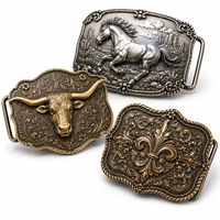 Boucle de ceinture personnalisée pour homme, style western cowboy, en métal finition antique, motif Longhorn, cheval, étoile, ranch, accessoires pour jeans