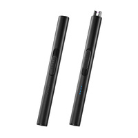Logo personnalisé Briquet électrique de luxe rechargeable par USB avec fonction torche pour barbecue extérieur et utilisation de bougies