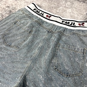 Pantalones Vaqueros <span class=keywords><strong>de</strong></span> <span class=keywords><strong>Mezclilla</strong></span> con Diamantes para <span class=keywords><strong>Mujer</strong></span> F141/FANMAJIALIE, Shorts <span class=keywords><strong>de</strong></span> Marca a la Moda, Diseño Original para Moda Urbana - Product Image 6
