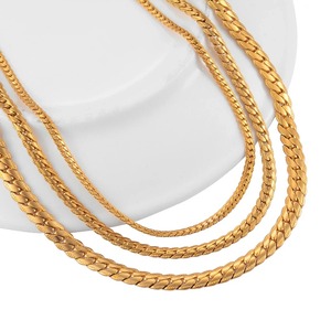 Collier en acier inoxydable massif couleur or, chaîne Figaro, collier ras du cou vintage pour hommes et femmes - Product Image 3