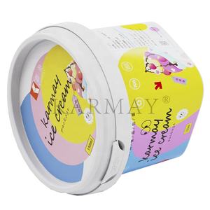 Mini vaso de plástico de 150ml con impresión de etiquetas IML, gran oferta, nuevo diseño, tapa redonda de fondo cuadrado, vaso de helado con tapa, evidencia de manipulación - Product Image 3