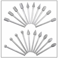 Lot de 20 têtes de meulage diamantées pour outil rotatif, tige de 3mm