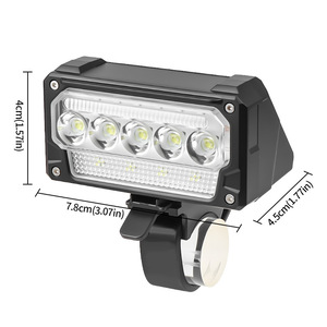 XTE, nuevos faros delanteros de bicicleta transfronterizos, fuente de luz LED, soporte de luz fuerte de 5 luces para levantar, detección de luz de advertencia roja y azul - Product Image 1