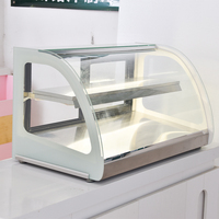 Nouveau produit vitrine de refroidissement de pâtisserie, rectangle en verre, présentoir de gâteaux à base de marbre