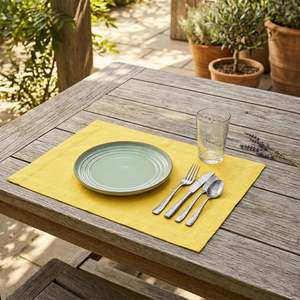 Napperons en lin de poids moyen pour les équipes d'approvisionnement des complexes hôteliers avec bordure ourlée pour le service de restauration - Product Image 1