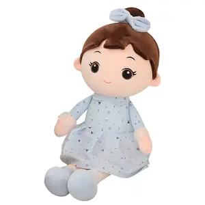 Citroen Ruunjoy Pluche Pop Kleine Bloem Jurk Doek Kleine Prinses Cartoon Meisje Bun Ies Peluche Zacht Speelgoed