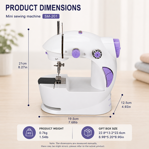 UFR-201 Macchina da Cucire Compatta e Leggera con Motore, Pedale in Ferro e Accessori per Cucito per Bambini - Product Image 2