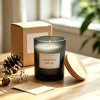 Pot à bougie en verre de luxe de 320 ml avec couvercle en bambou, pots à bougies personnalisés avec couvercles pour bougies parfumées, parfum d'ambiance pour la maison