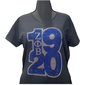 Venta al por mayor <span class=keywords><strong>de</strong></span> transferencias <span class=keywords><strong>de</strong></span> diamantes <span class=keywords><strong>de</strong></span> imitación termoadhesivas personalizadas con letras griegas Zeta Phi Beta 1920, cristales brillantes Zeta 1920, recién llegadas. - Product Image 1