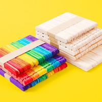 Tailai 300 bâtonnets en bois naturel non finis de 4,5 pouces, bâtonnets en bois écologiques en vrac pour la crème glacée et les loisirs créatifs
