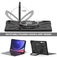 Housse de tablette robuste en TPU pour Samsung Tab S9 Ultra X910 X916 X918U S8 Ultra X900 avec poignée, support et clavier sans fil