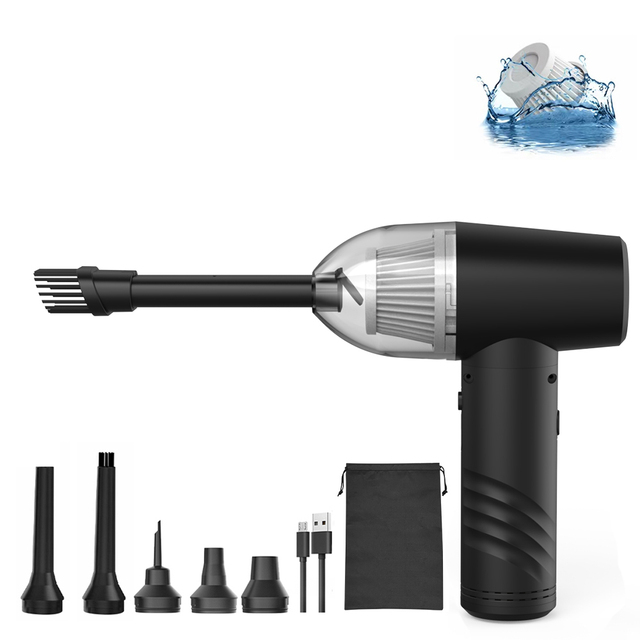 Hot Car Vacuum Cleaner Compressed Air Duster Mini Lightweight Portable Handheld Battery-Powered HEPA Filter Air Blower Computer